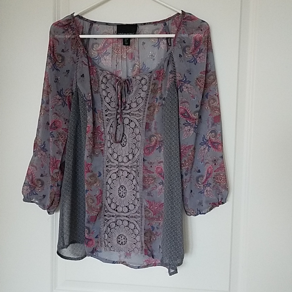 Cynthia Rowley boho peasant top/tunic